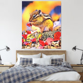Eichhörnchen Digital Art Malerei Canvas Print Leinwanddruck (Insitu (Schlafzimmer))