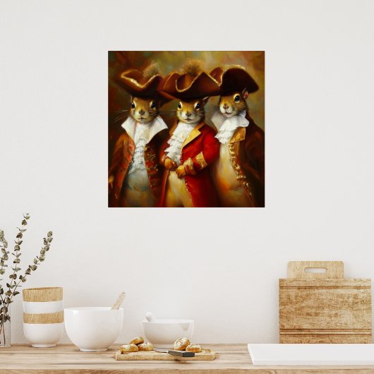 Eichhörnchen Drei Musketeers Poster (Küche)