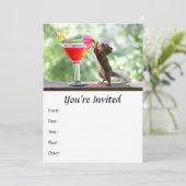 Eichhörnchen Drink Cocktail Einladung (Stehend Vorderseite)