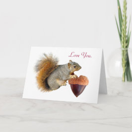 Eichhörnchen-Eichel-Herz-Valentinsgruß-Karte Feiertagskarte