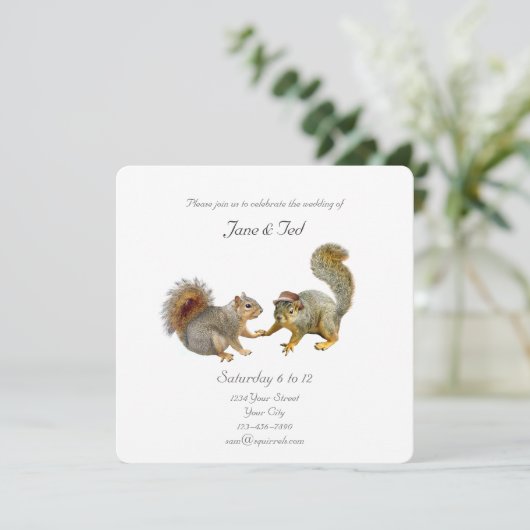 Eichhörnchen Einladung zur Hochzeit (Stehend Vorderseite)
