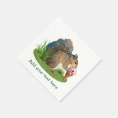 Eichhörnchen Eis Creme Cone, Text Serviette (Ecke)
