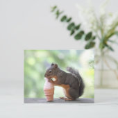 Eichhörnchen Eis-Creme Postkarte (Stehend Vorderseite)