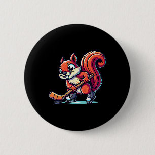 Eichhörnchen Eishockeyspieler Lustige Grafik Button
