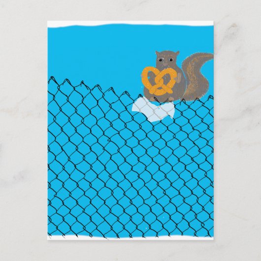 Eichhörnchen essen Brezel Postkarte (Vorderseite)