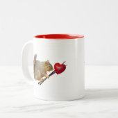 Eichhörnchen-Essstäbchen-Herz-Tasse Zweifarbige Tasse (Vorderseite Links)