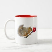 Eichhörnchen-Essstäbchen-Herz-Tasse Zweifarbige Tasse (Links)