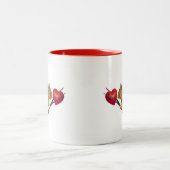 Eichhörnchen-Essstäbchen-Herz-Tasse Zweifarbige Tasse (Mittel)