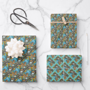 EICHHÖRNCHEN & EULE THANKSGIVING, SELBSTGEMACHTER GESCHENKPAPIER SET