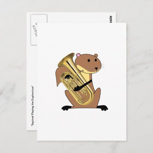 Eichhörnchen Euphonium Postkarte (Vorne/Hinten)