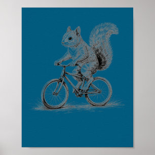 Eichhörnchen fährt Fahrrad lustig Fahrrad fahren T Poster