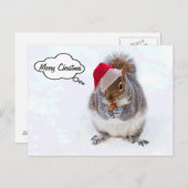 Eichhörnchen Feiertagspostkarte (Vorne/Hinten)