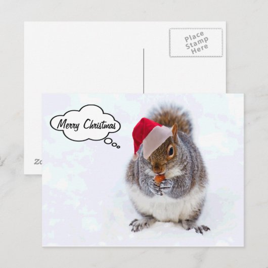 Eichhörnchen Feiertagspostkarte (Vorne/Hinten)