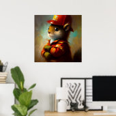 Eichhörnchen-Feuerwehrmann Poster (Heimbüro)