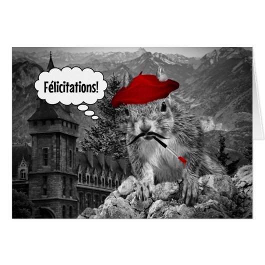 Eichhörnchen, französischer Künstler Félicitations (Vorderseite (Horizontal))