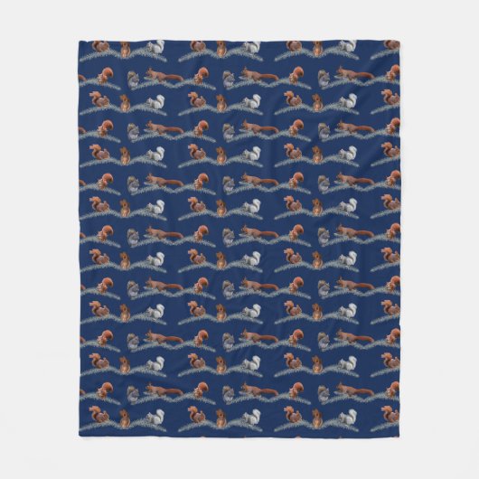 Eichhörnchen Frenzy Fleece Blanket (Marine) (Vorderseite)