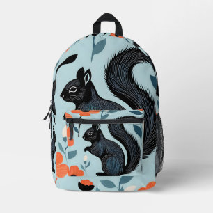 Eichhörnchen Frühlingsblumen Kunst Bedruckter Rucksack