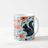 Eichhörnchen Frühlingsblumen Kunst Kaffeetasse (VorderseiteRechts)