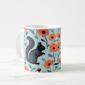 Eichhörnchen Frühlingsblumen Kunst Kaffeetasse (Vorderseite Links)