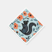 Eichhörnchen Frühlingsblumen Kunst Serviette (Ecke)