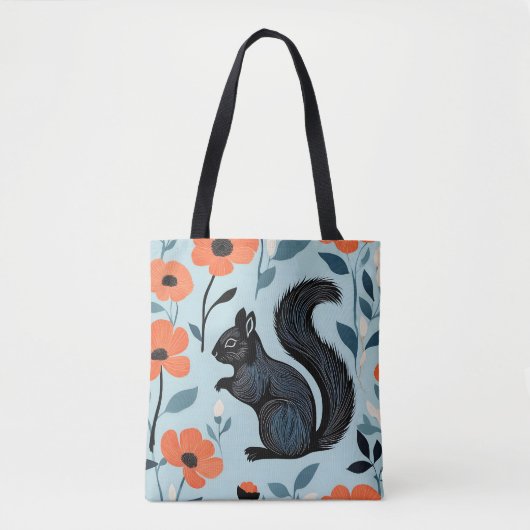 Eichhörnchen Frühlingsblumen Kunst Tasche (Vorderseite)
