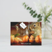 Eichhörnchen funktioniert für Nüsse Postkarte (Stehend Vorderseite)