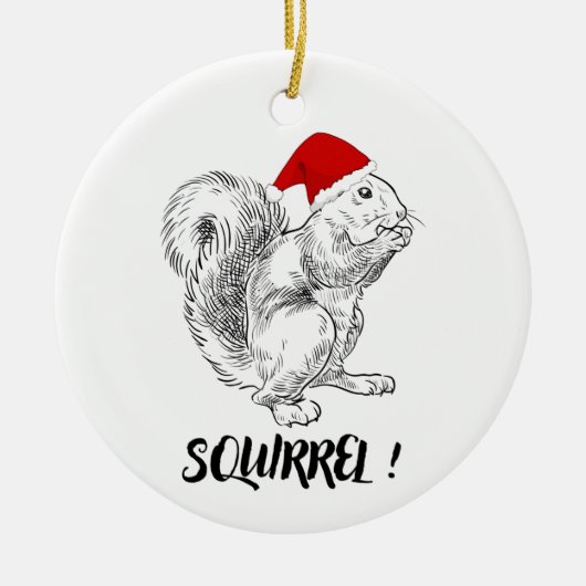 Eichhörnchen - Funny Christmas Design T - Shirt Keramik Ornament (Vorne)