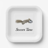 Eichhörnchen-Fußball-Papierteller Pappteller (Vorderseite)