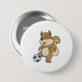 Eichhörnchen Fußballspieler Fußball Button (Vorne & Hinten)