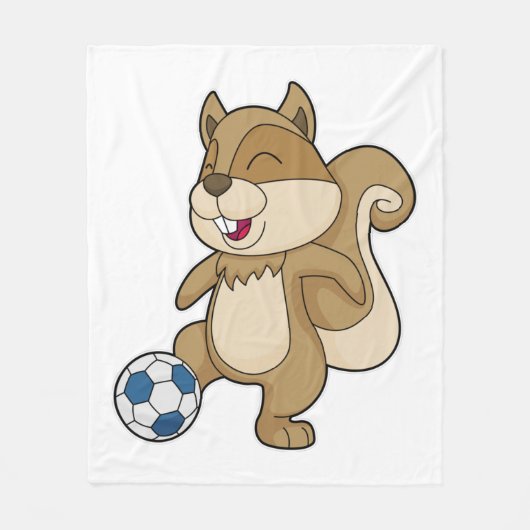 Eichhörnchen Fußballspieler Fußball Fleecedecke (Vorderseite)