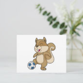 Eichhörnchen Fußballspieler Fußball Postkarte (Stehend Vorderseite)