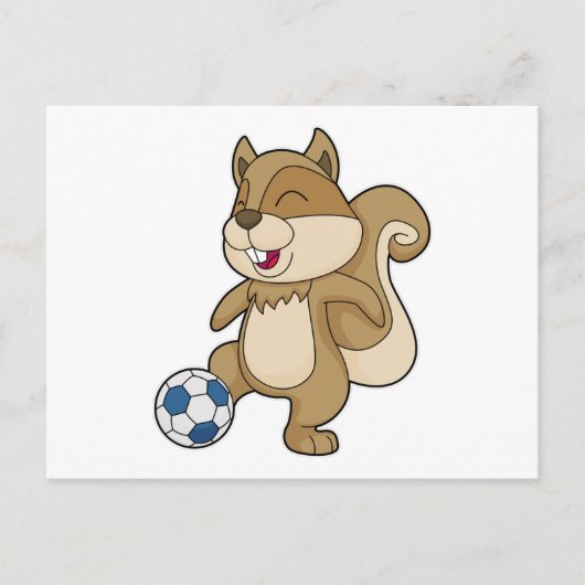 Eichhörnchen Fußballspieler Fußball Postkarte (Vorderseite)