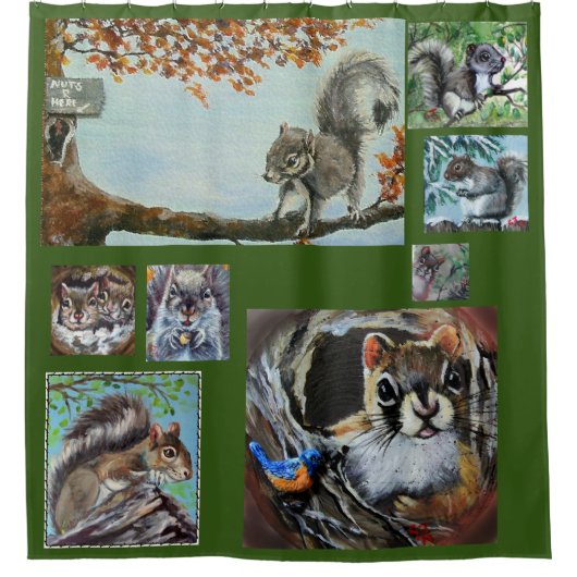 Eichhörnchen Galore-Duschvorhang Duschvorhang (Vorderseite)