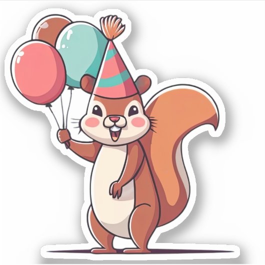 Eichhörnchen Geburtstag Aufkleber (Vorderseite)