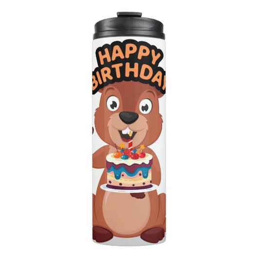 Eichhörnchen-Geburtstag Thermosbecher (Vorderseite)