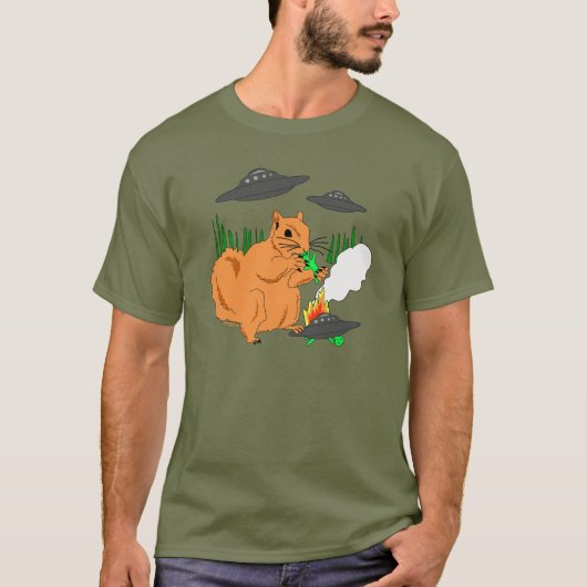 Eichhörnchen gegen Außerirdischen T-Shirt (Vorderseite)