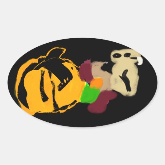 Eichhörnchen gemütlich ovaler aufkleber (Vorderseite)