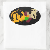 Eichhörnchen gemütlich ovaler aufkleber (Tasche)