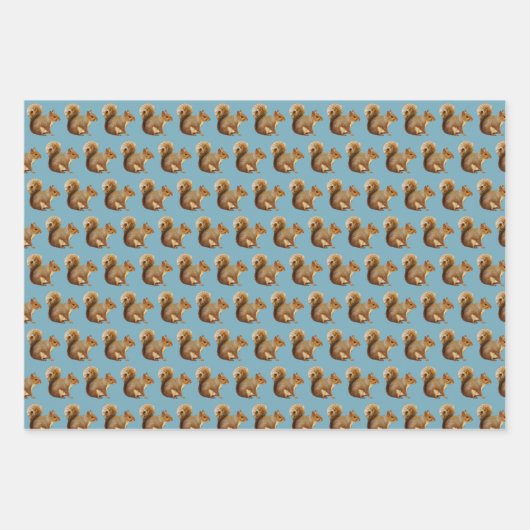 Eichhörnchen Geschenkpapier Set (Vorderseite 3)