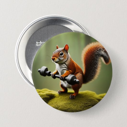 Eichhörnchen Gewichte heben Button (Vorne & Hinten)