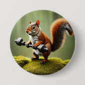 Eichhörnchen Gewichte heben Button (Vorderseite)