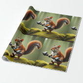 Eichhörnchen Gewichte heben Geschenkpapier (Ungerollt)