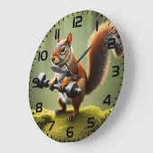 Eichhörnchen Gewichte heben Große Wanduhr (Winkel)