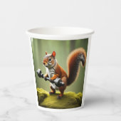 Eichhörnchen Gewichte heben Pappbecher (Vorderseite)