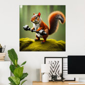Eichhörnchen Gewichte heben Poster