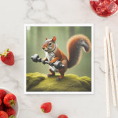 Eichhörnchen Gewichte heben Serviette (Beispiel)