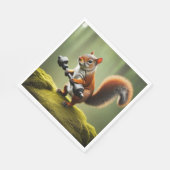 Eichhörnchen Gewichte heben Serviette (Ecke)