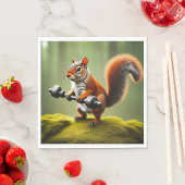 Eichhörnchen Gewichte heben Serviette