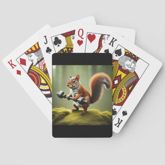 Eichhörnchen Gewichte heben Spielkarten (Rückseite)