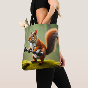 Eichhörnchen Gewichte heben Tasche